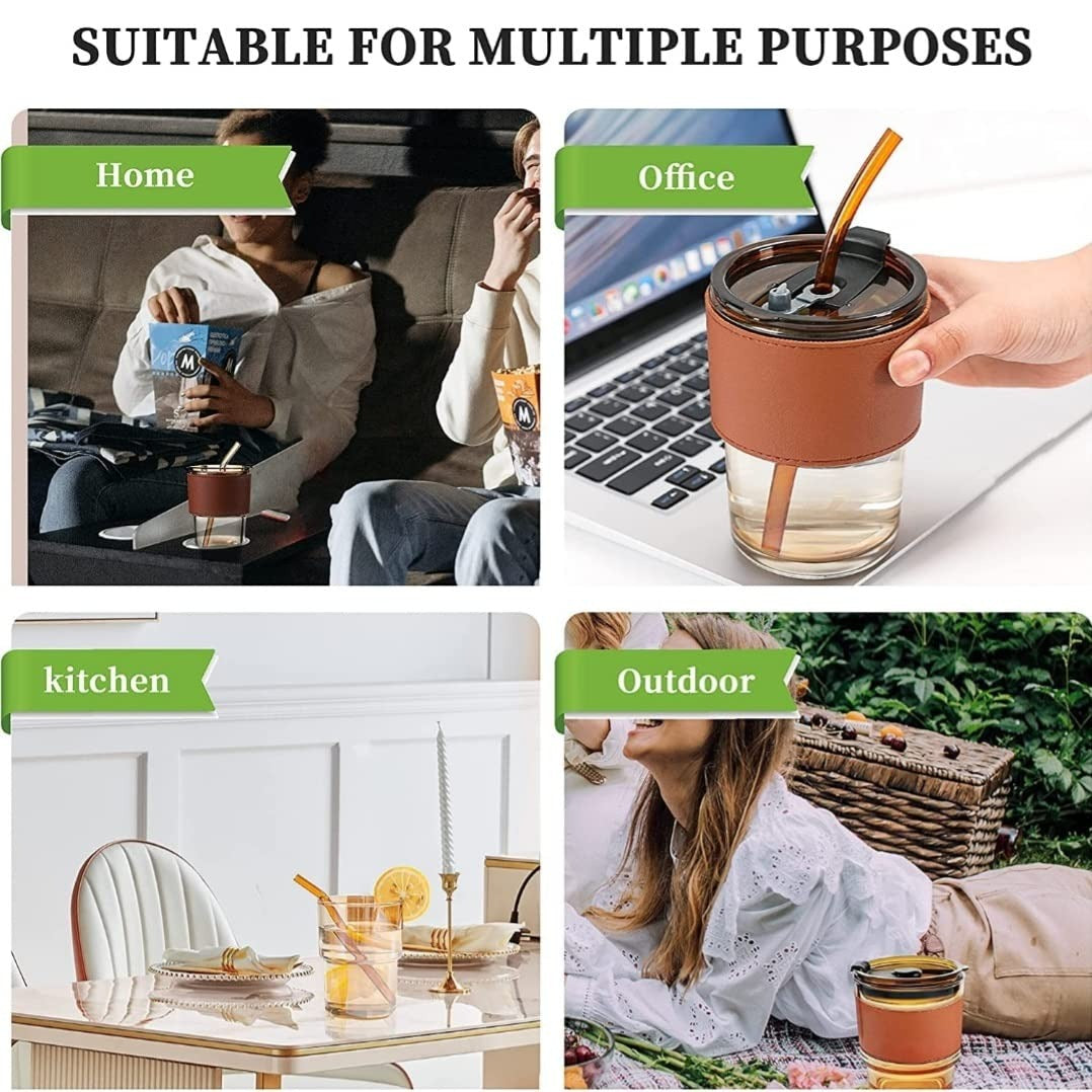 400Ml Leather Customized Glass Mug