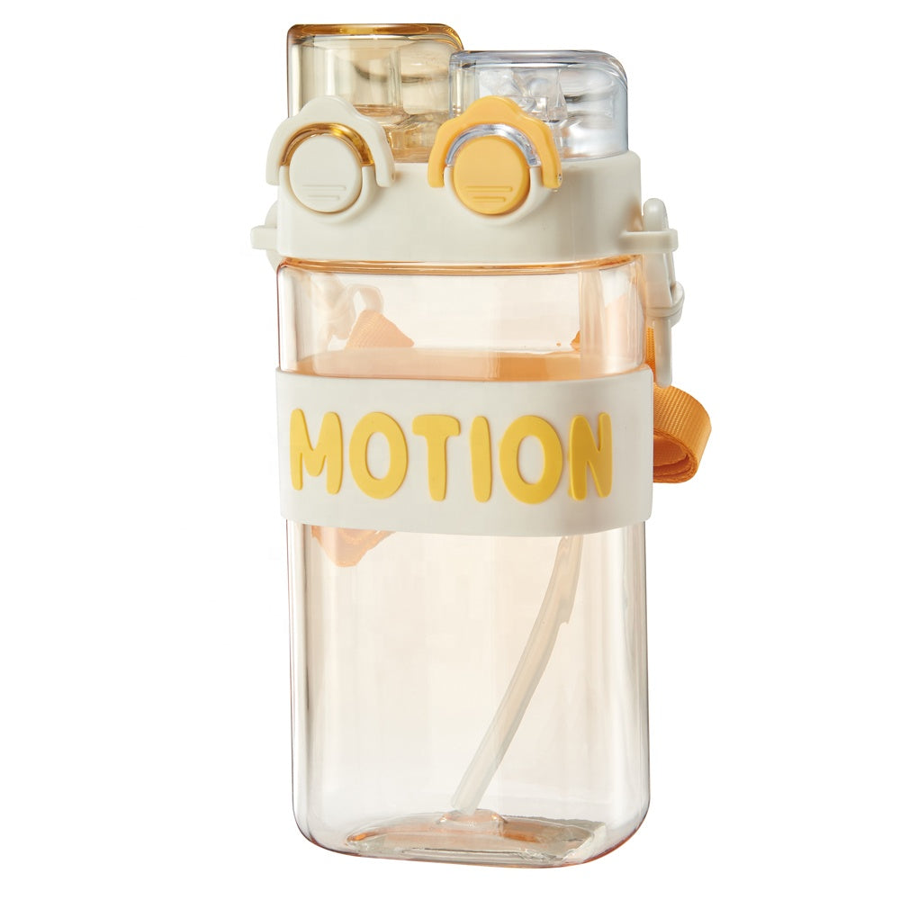 Square Water Bottle with Straw